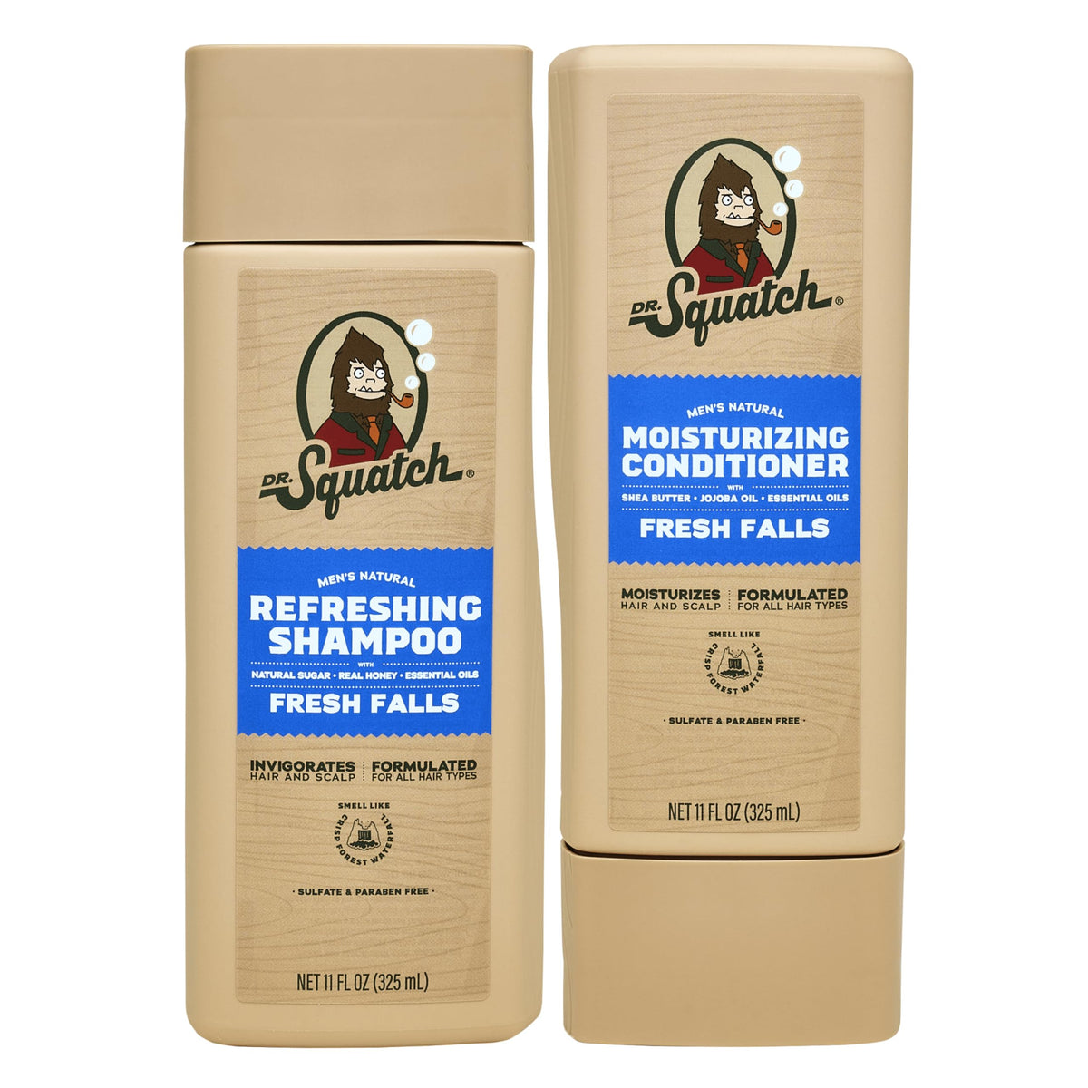 Dr. Squatch Fresh Falls shampoo bottle for natural cleansing