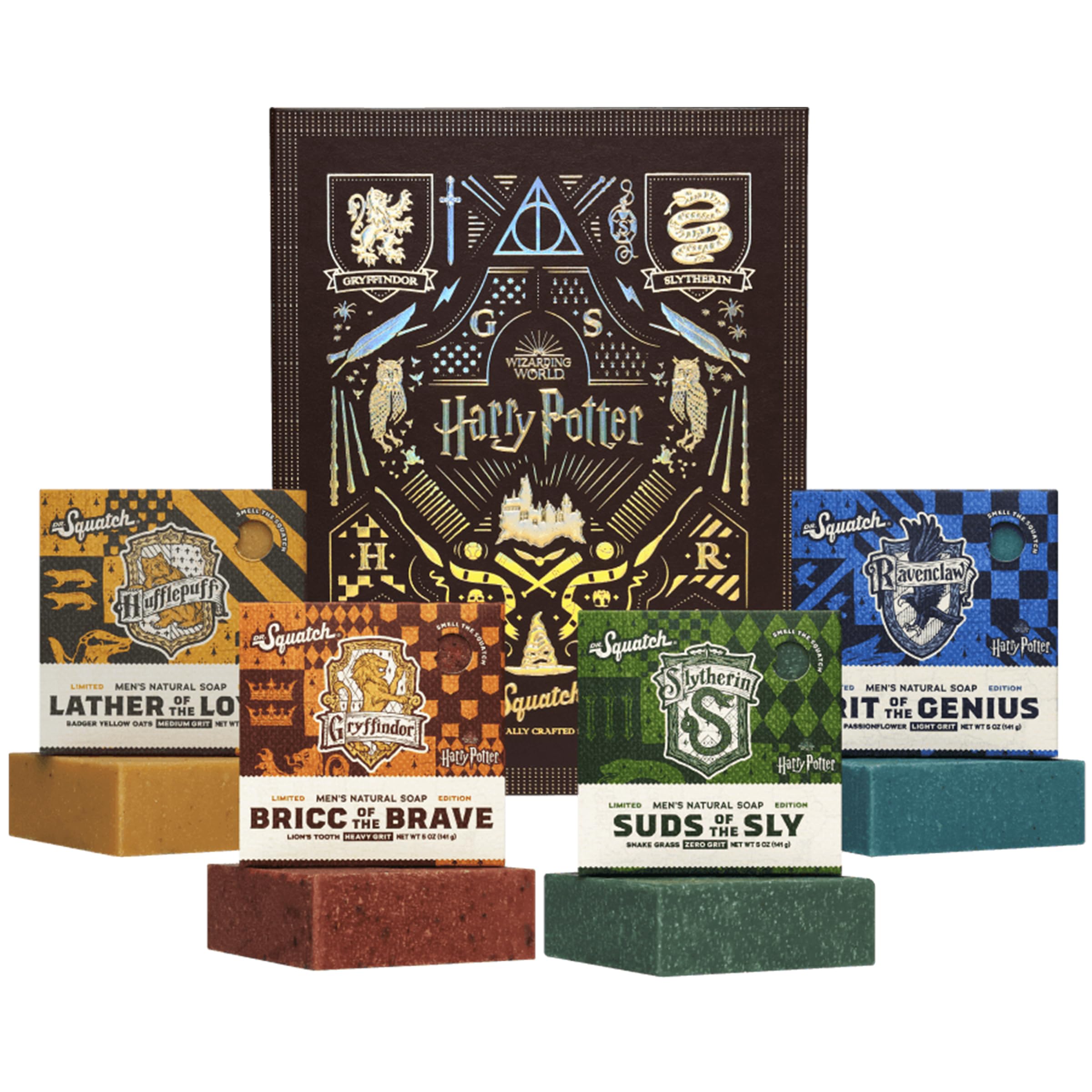 Dr. Squatch Harry Potter collection collector's box with Wizarding World design keeps soaps organized