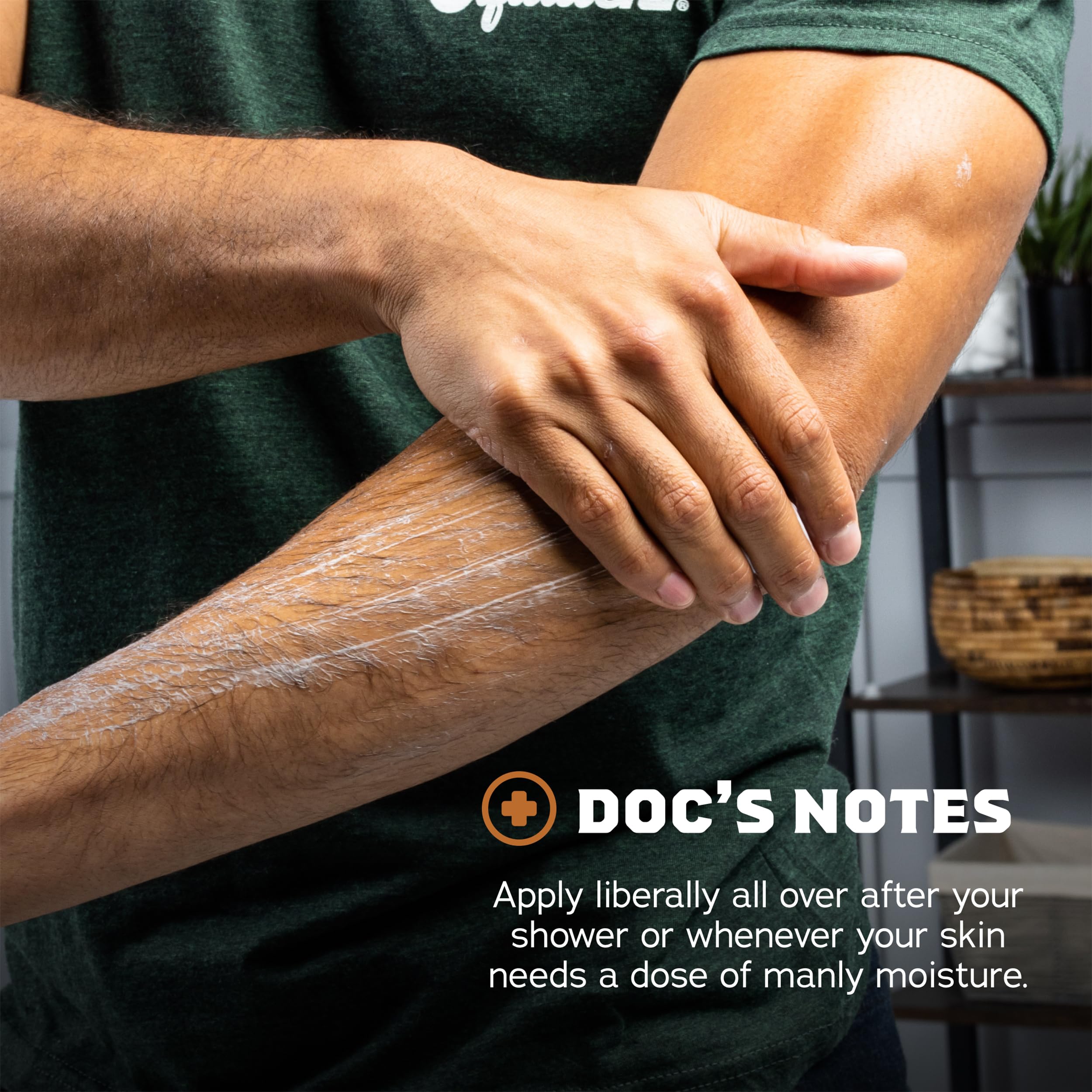 Dr. Squatch label close up noting natural ingredients like shea and coconut oil