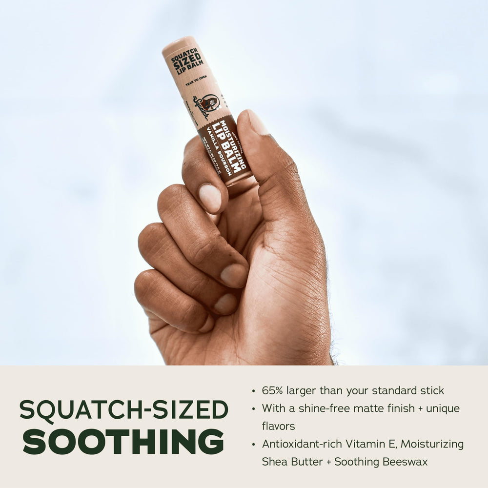 Dr. Squatch Coconut Cove lip balm stick hydrating with coconut oil.