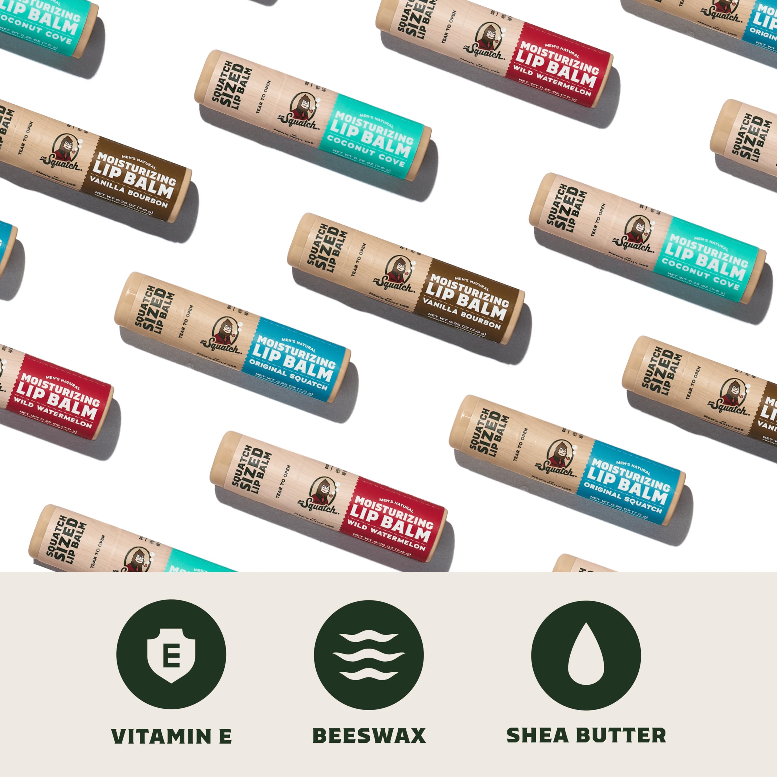 Dr. Squatch Original Mint lip balm stick refreshing and non-greasy.