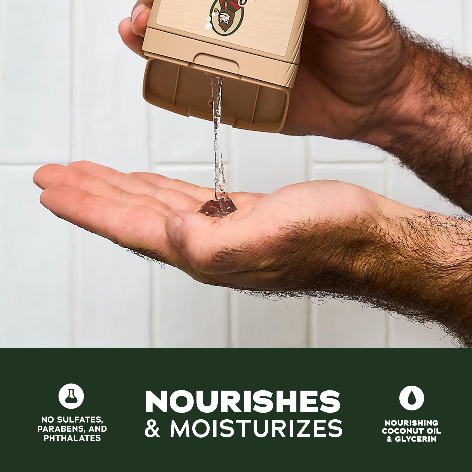 Dr. Squatch Lumberjack Lodge bottle showing rugged fragrance and skin-friendly formula