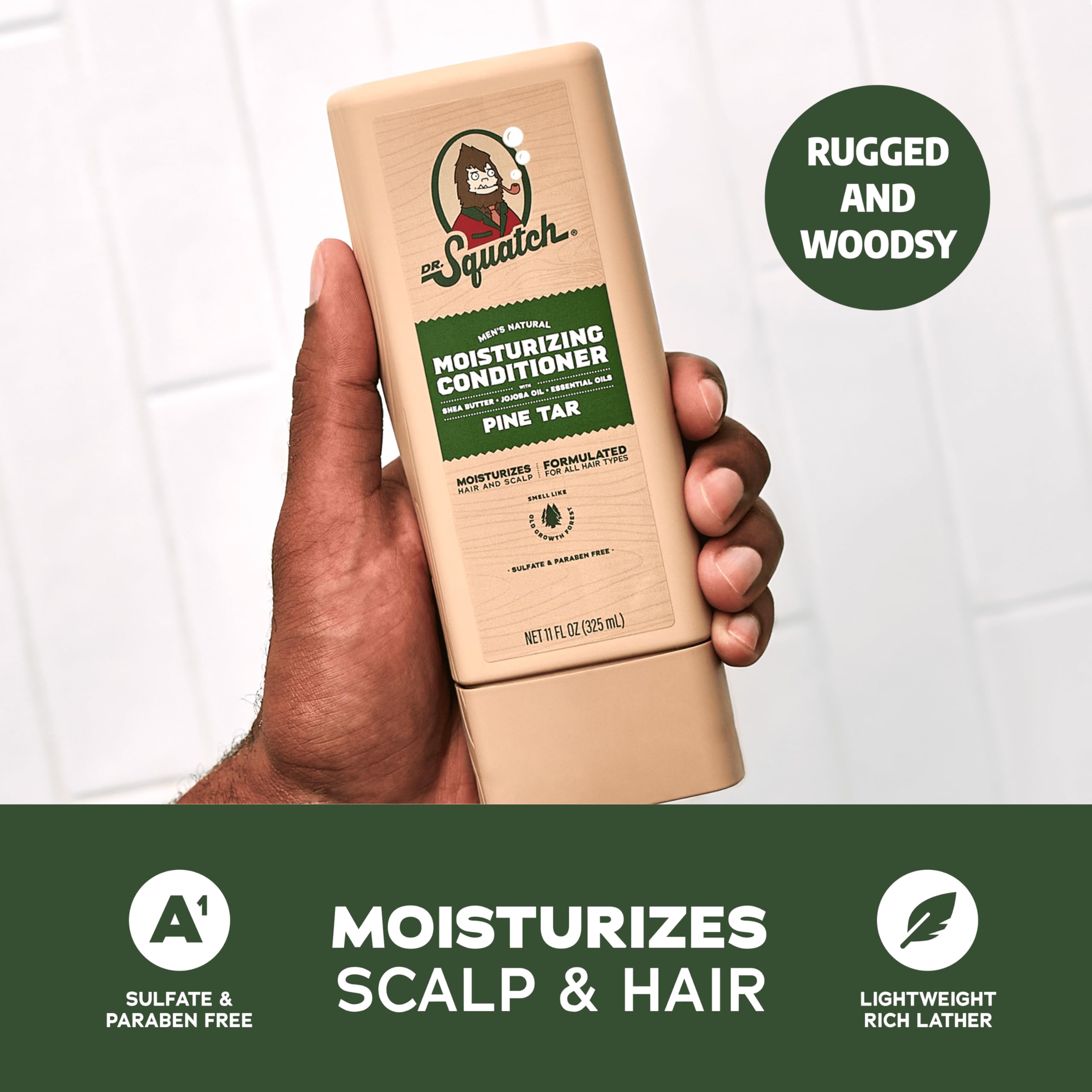 Dr. Squatch Pine Tar scent conveys a masculine, fresh aroma