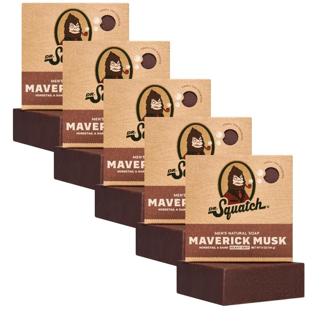 Dr. Squatch Maverick Musk bar soap pack for daily grooming and refreshing showers.