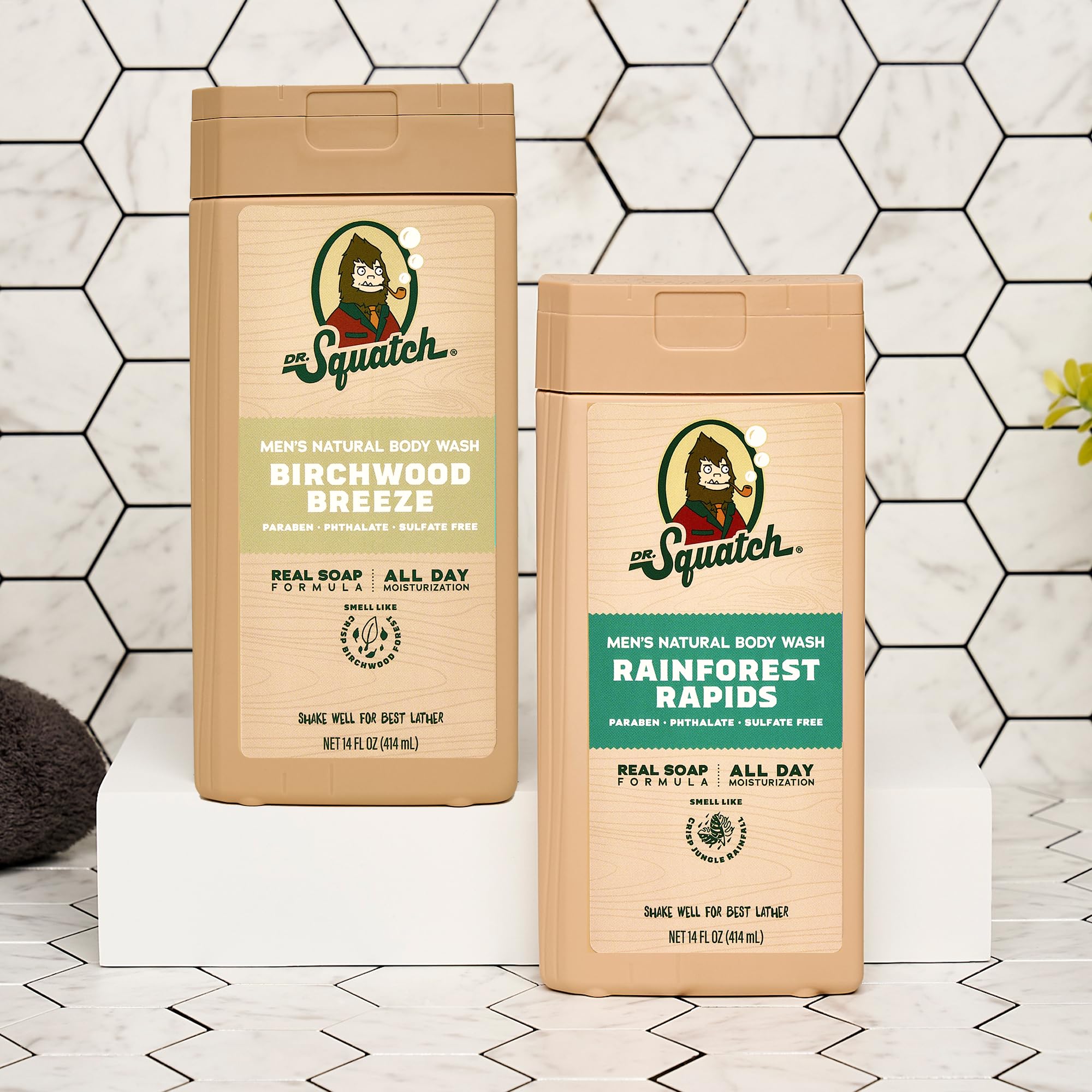 Dr. Squatch Moisturizing lather demonstrates skin hydration during daily washing