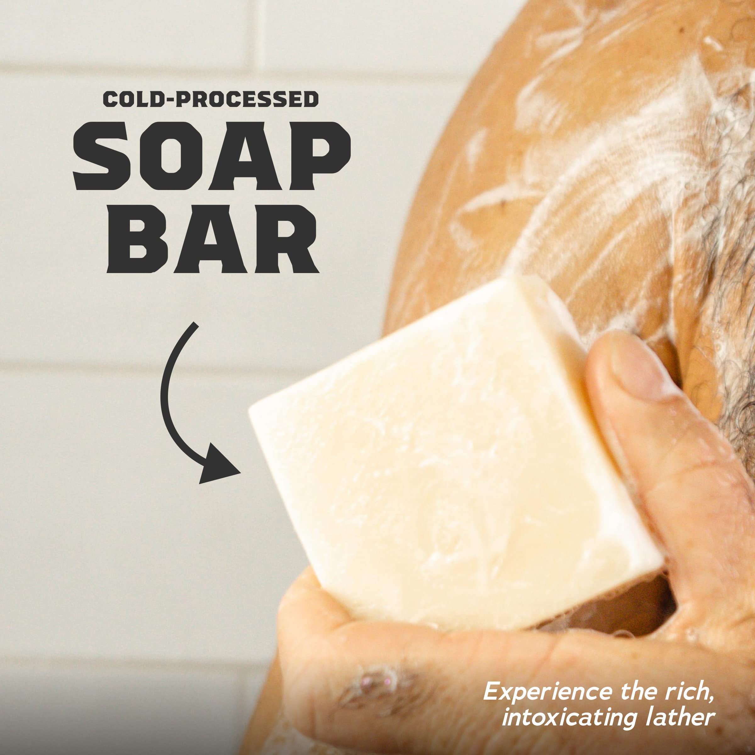 Dr Squatch Natural Cold Process bar highlighting coconut oil and shea butter nourishment