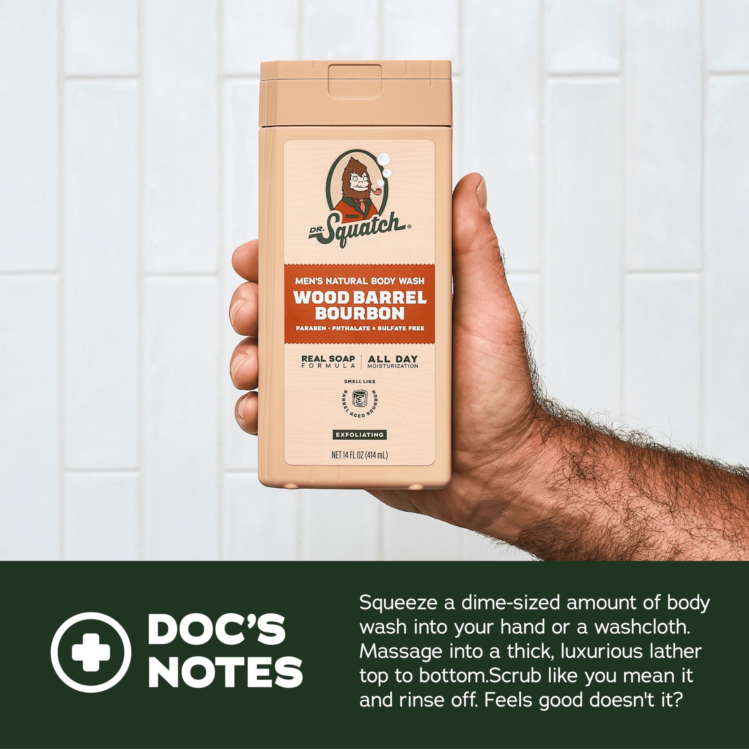 Dr. Squatch Natural ingredients promote hydration and nourishment during every wash