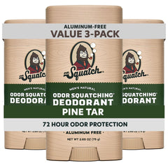Dr. Squatch Pine Tar deodorant pack image showing long-lasting freshness