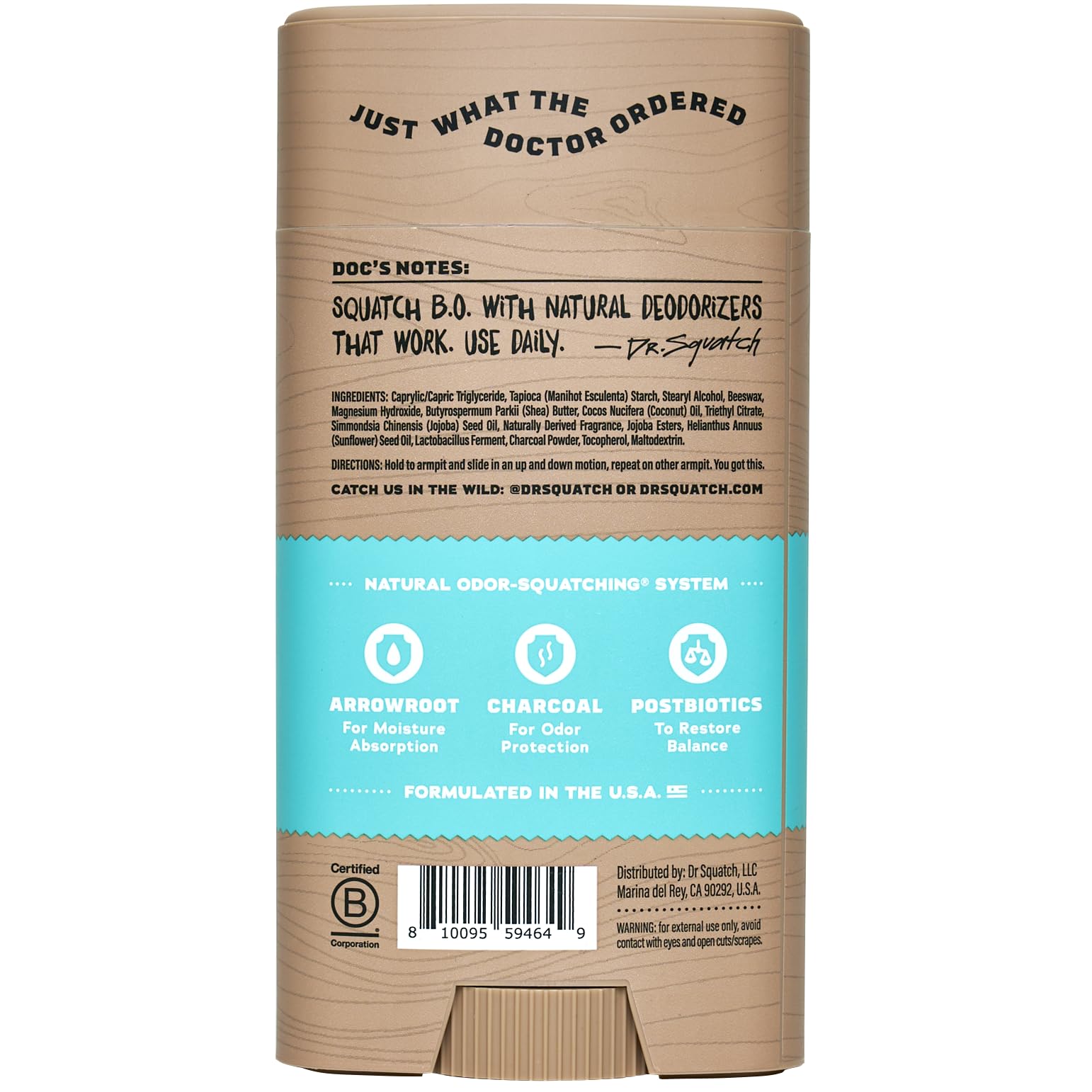 Daily routine with Dr. Squatch Coconut Castaway deodorant for lasting freshness