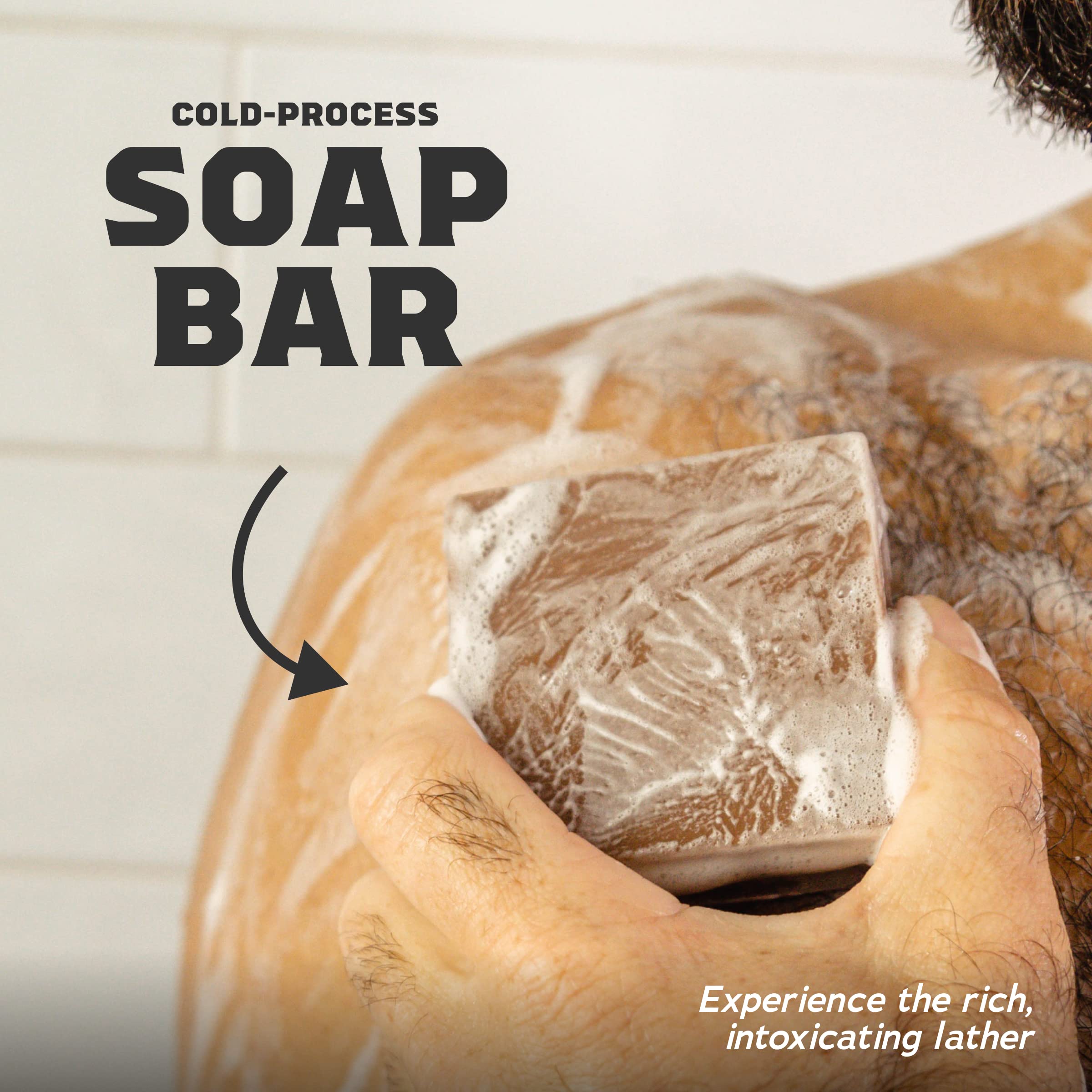 Dr. Squatch Pine Tar bar close-up, rugged cleanse with natural oils