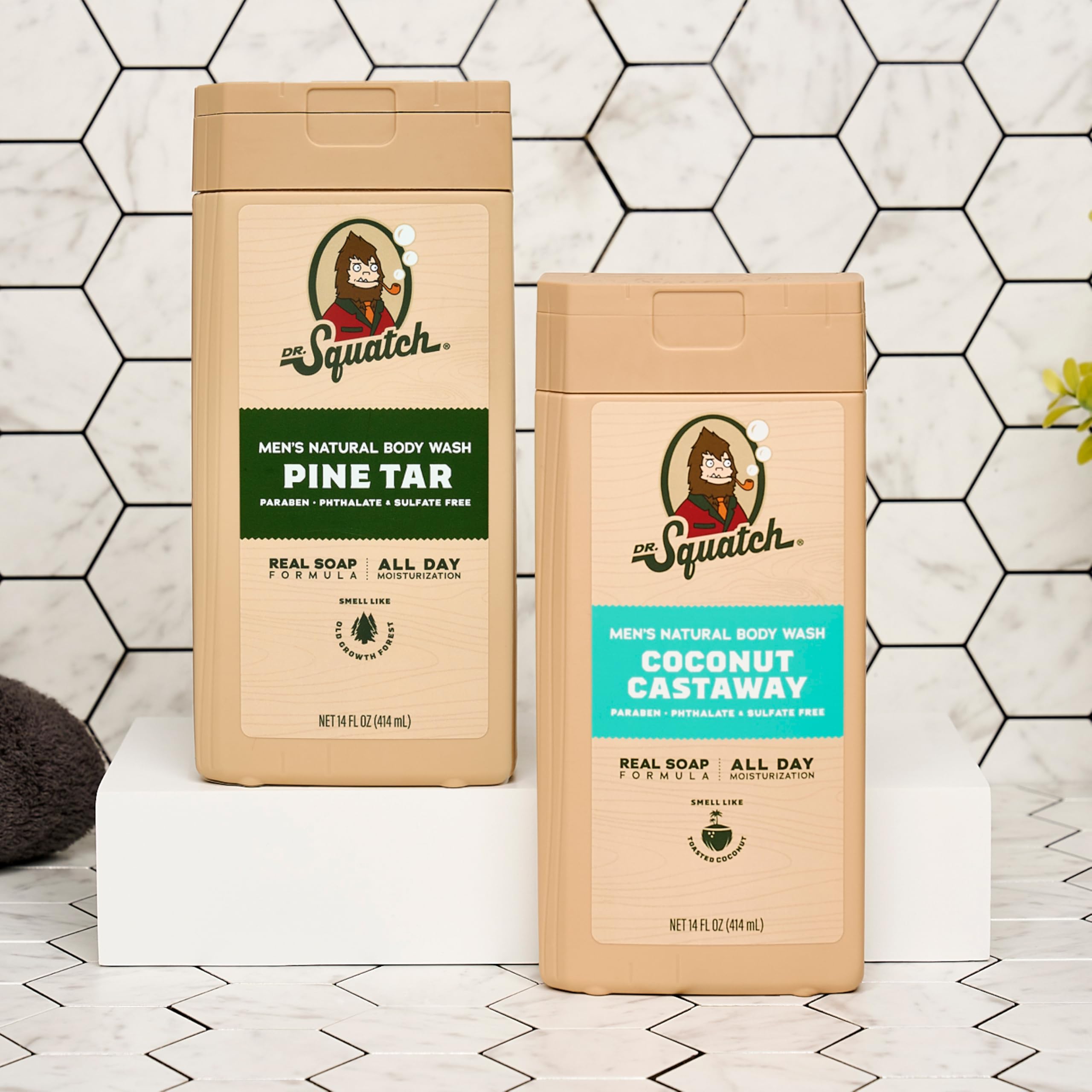 Close-up of natural ingredients in Dr. Squatch Castaway formula