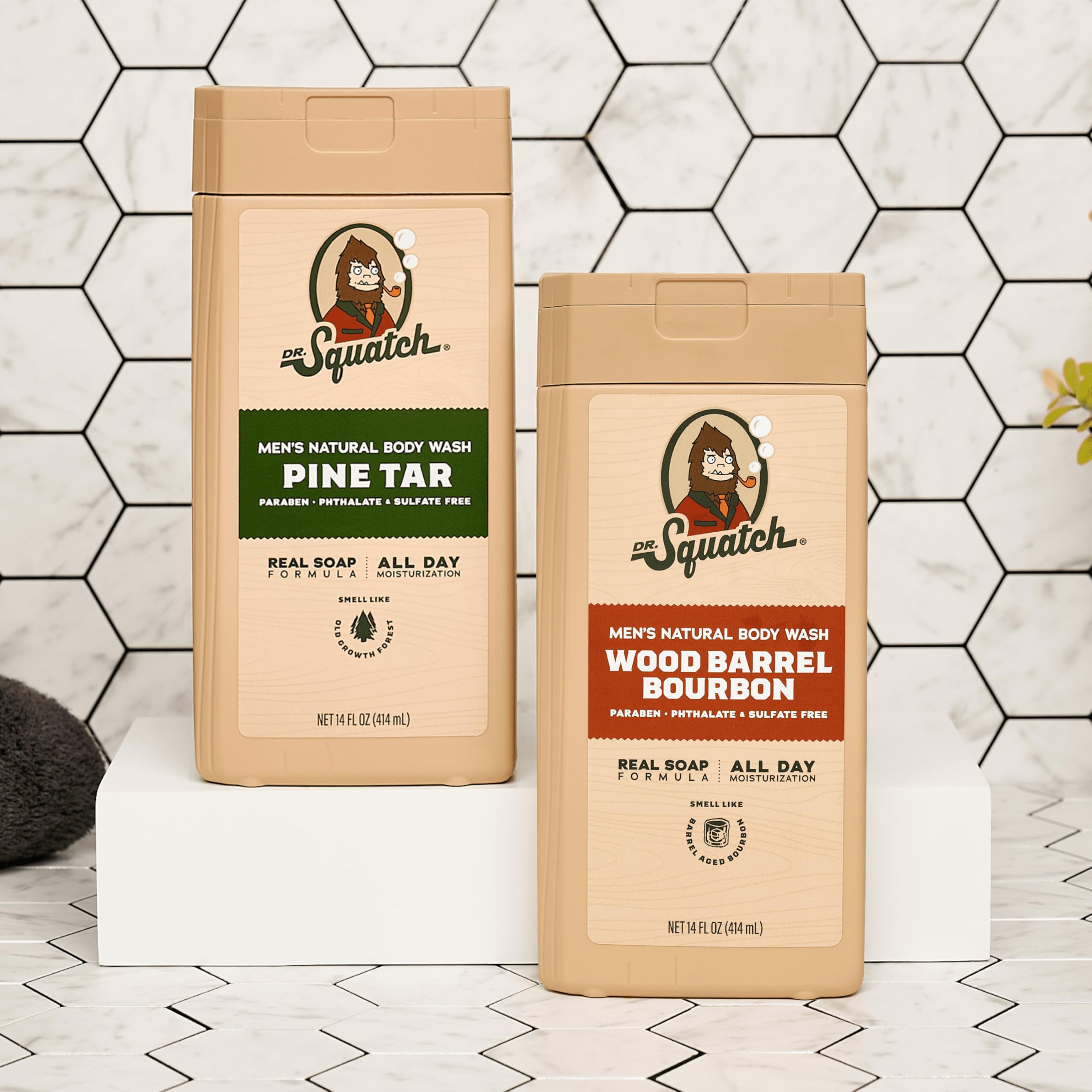 Dr. Squatch Pine Tar Wood Barrel Bourbon back label detailing ingredients