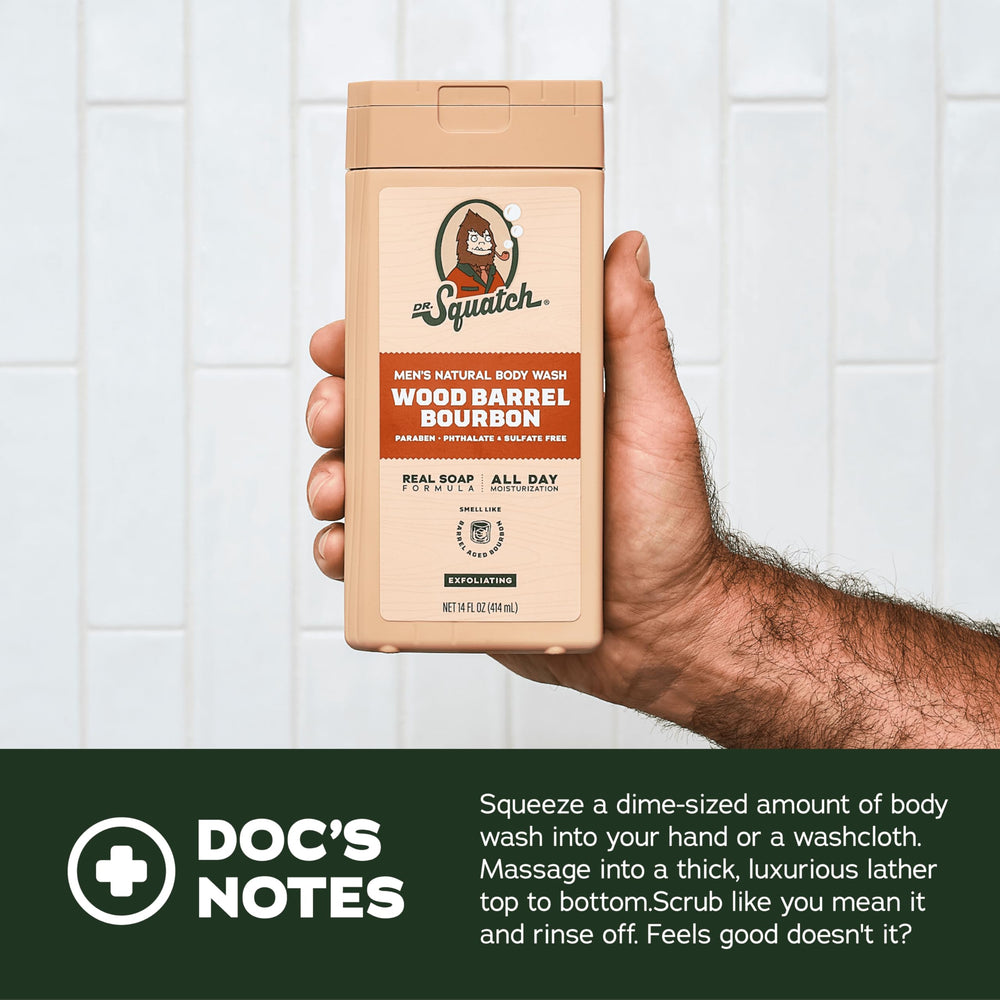 Dr. Squatch Pine Tar Wood Barrel Bourbon duo-pack on display for value