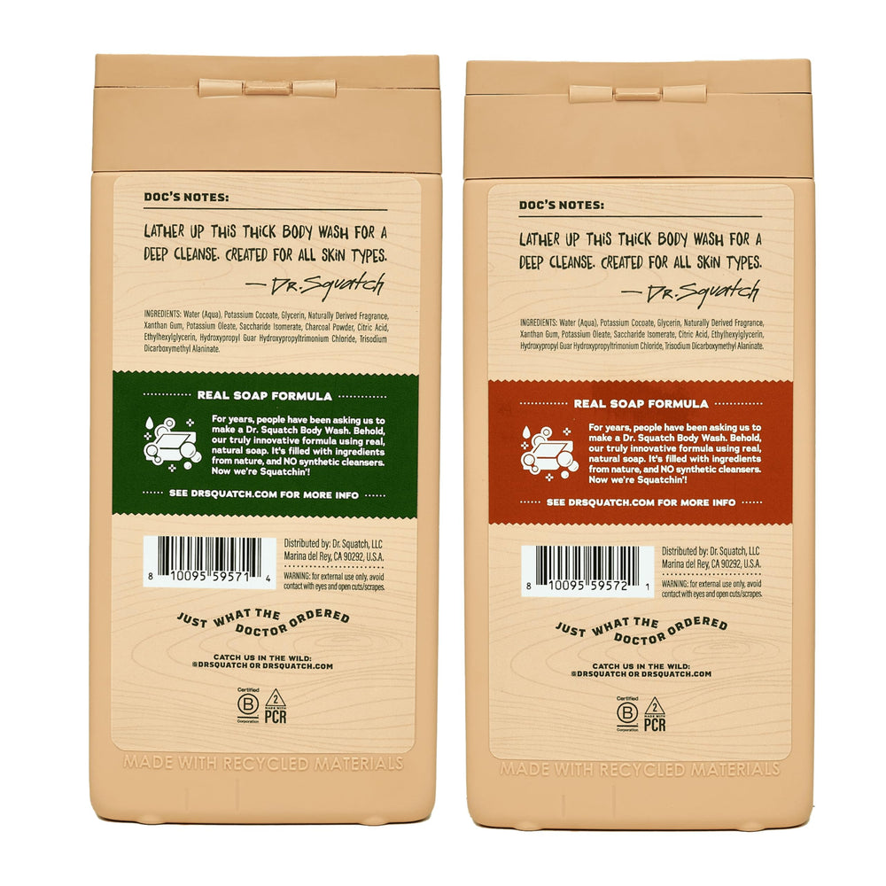 Dr. Squatch Pine Tar Wood Barrel Bourbon lather on hand for refreshing cleanse
