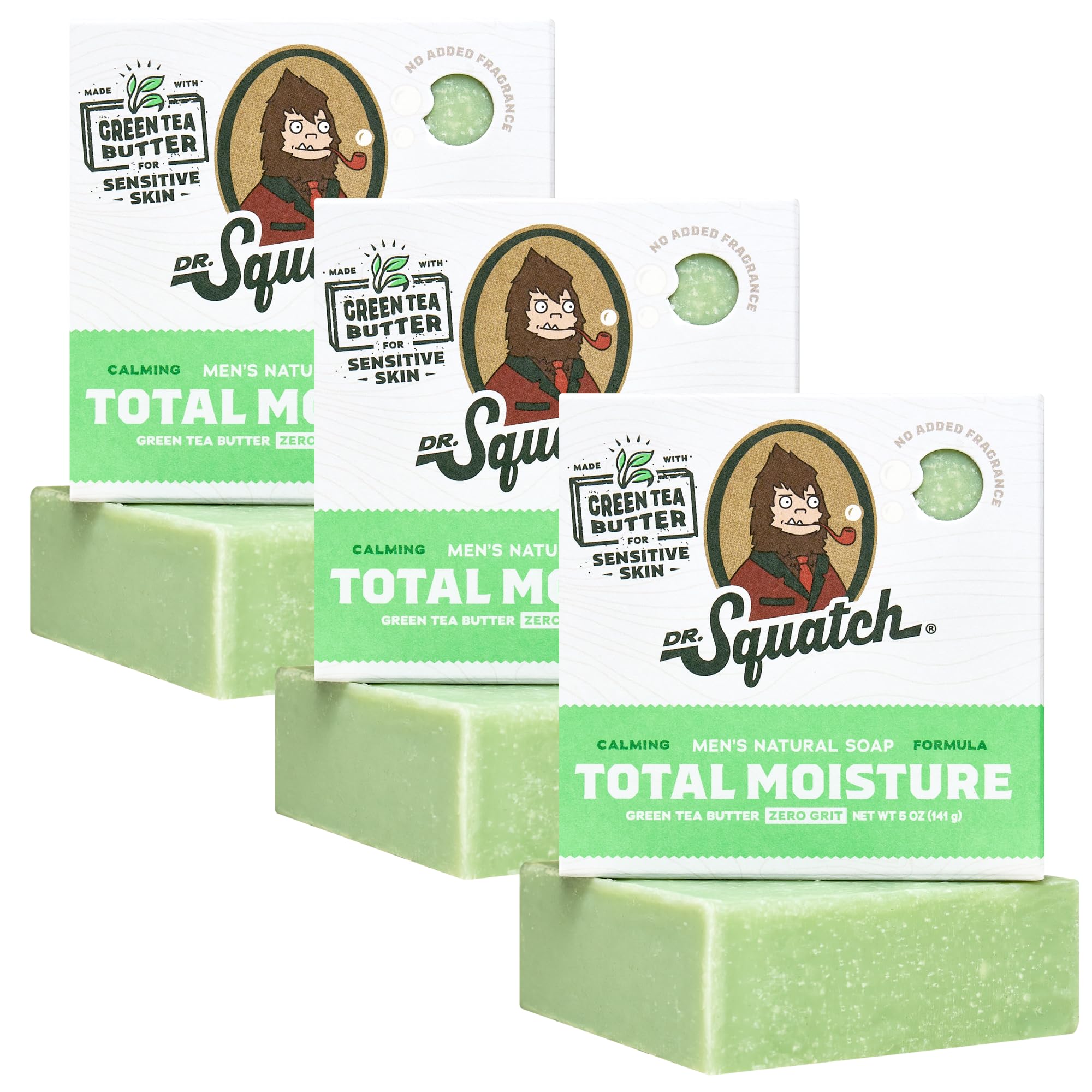 Dr. Squatch plant-based ingredients highlighted in Total Moisture bar