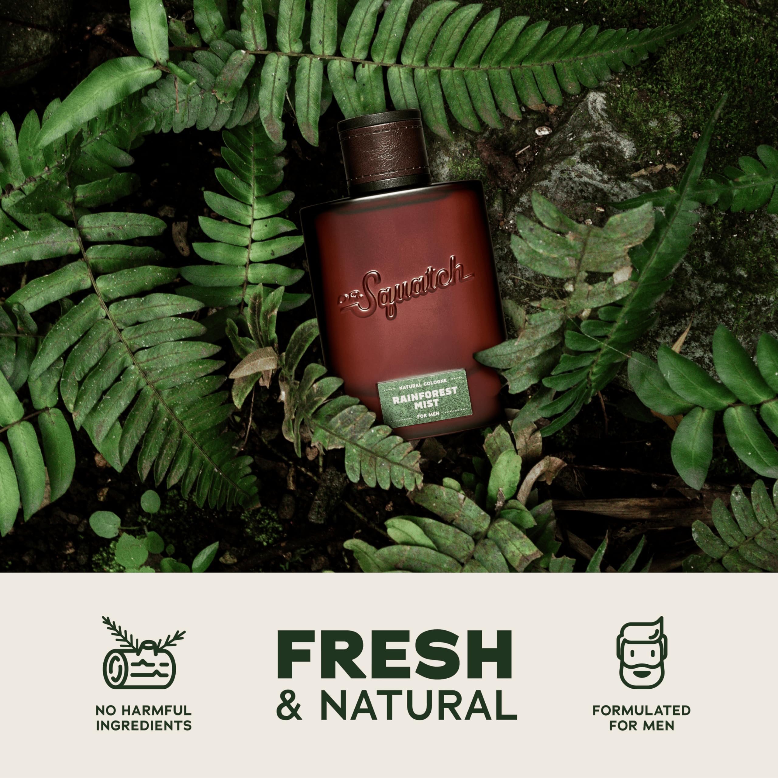 Eco-conscious packaging of Dr. Squatch Rainforest Mist Cologne