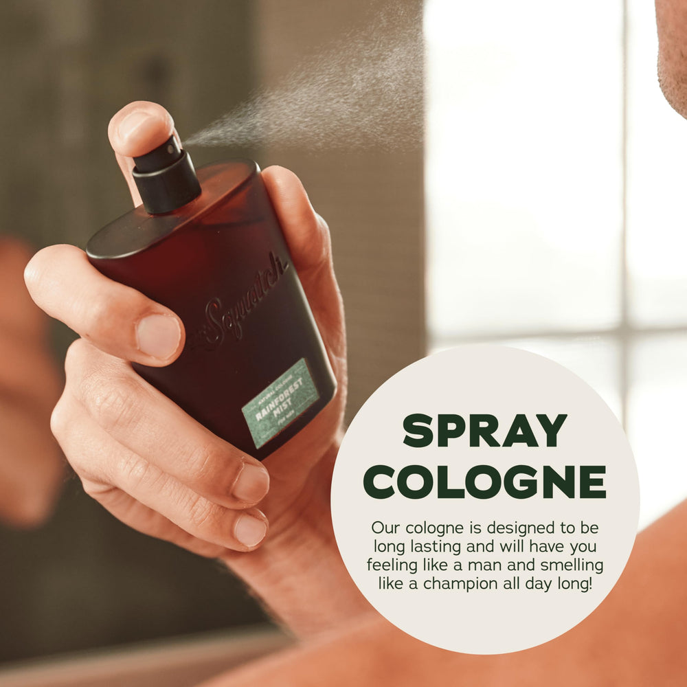 Spray action of Rainforest Mist illustrating Scent-Lock technology