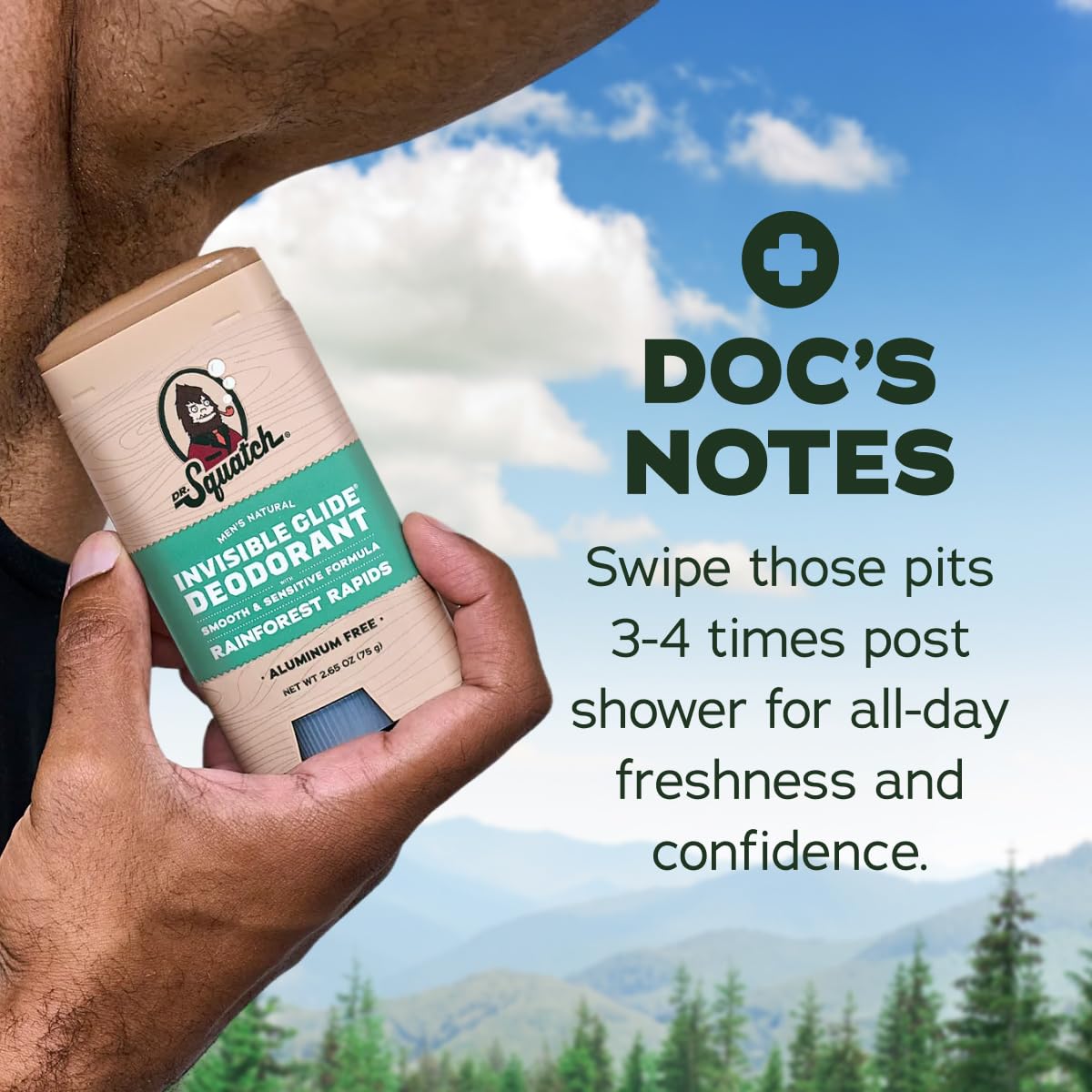 Dr. Squatch Rainforest Rapids label close-up with cooling scent.