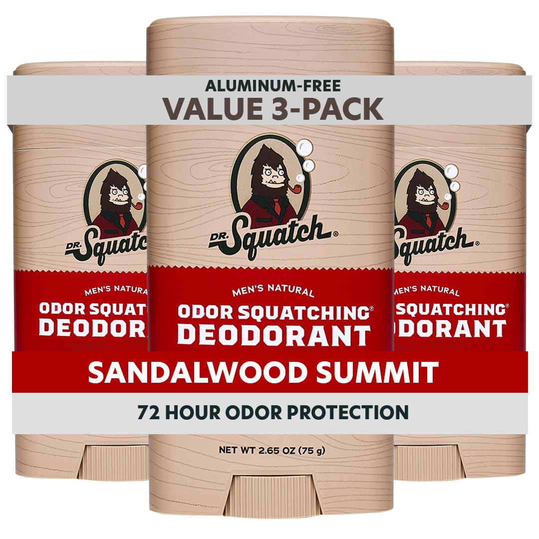 Dr. Squatch Sandalwood Summit deodorant stick front view for all-day odor protection