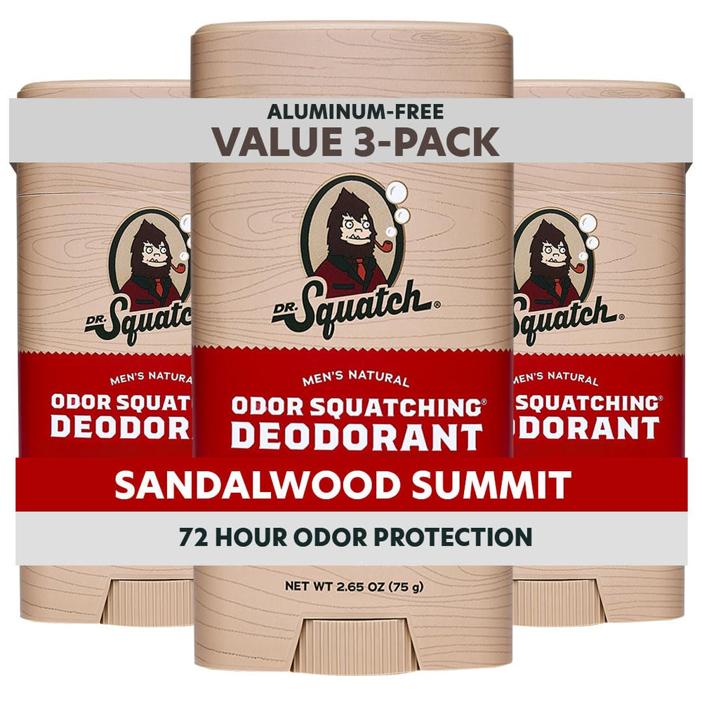 Dr. Squatch Sandalwood Summit deodorant stick front view for all-day odor protection