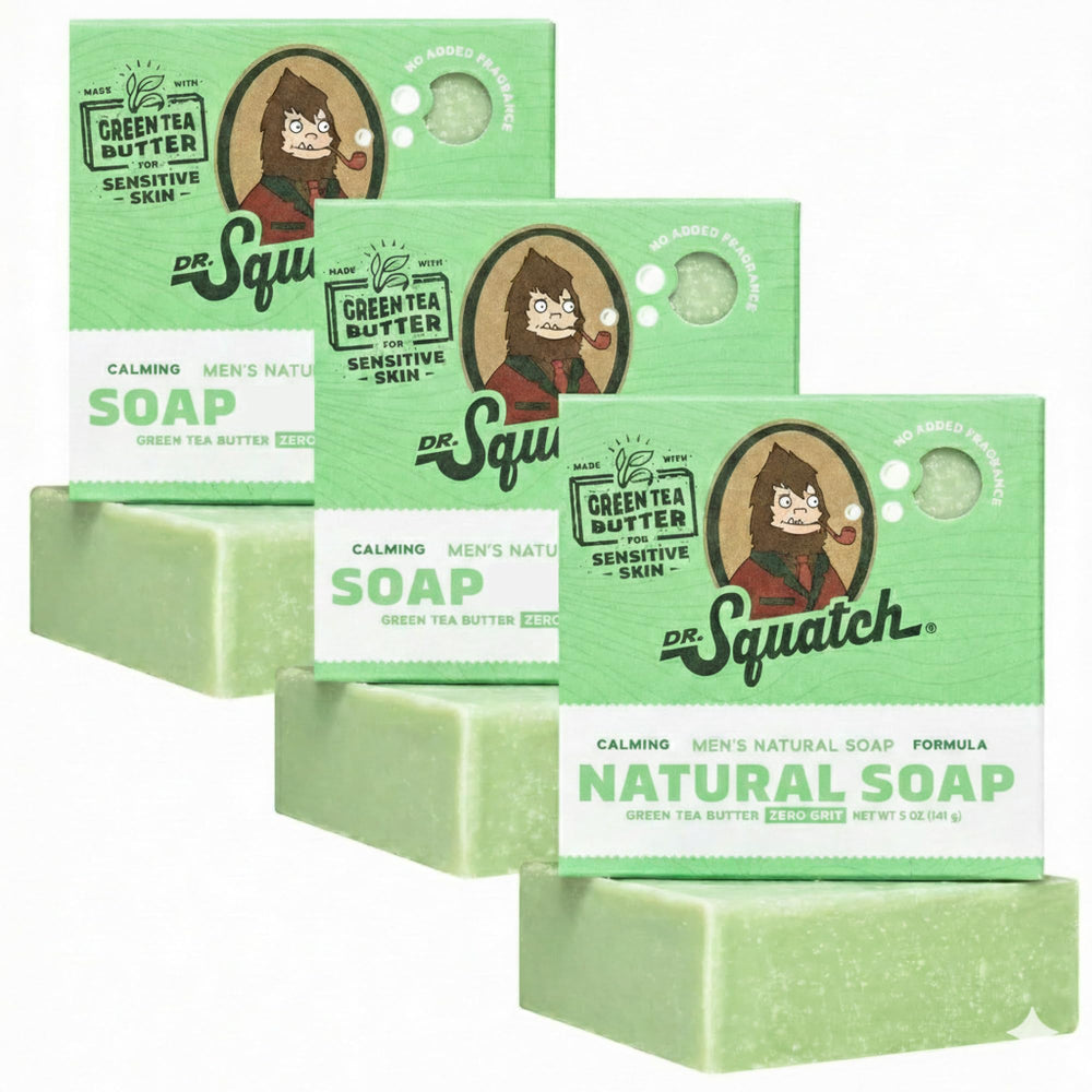 Dr. Squatch Total Moisture bar for face and body demonstrates gentle cleansing