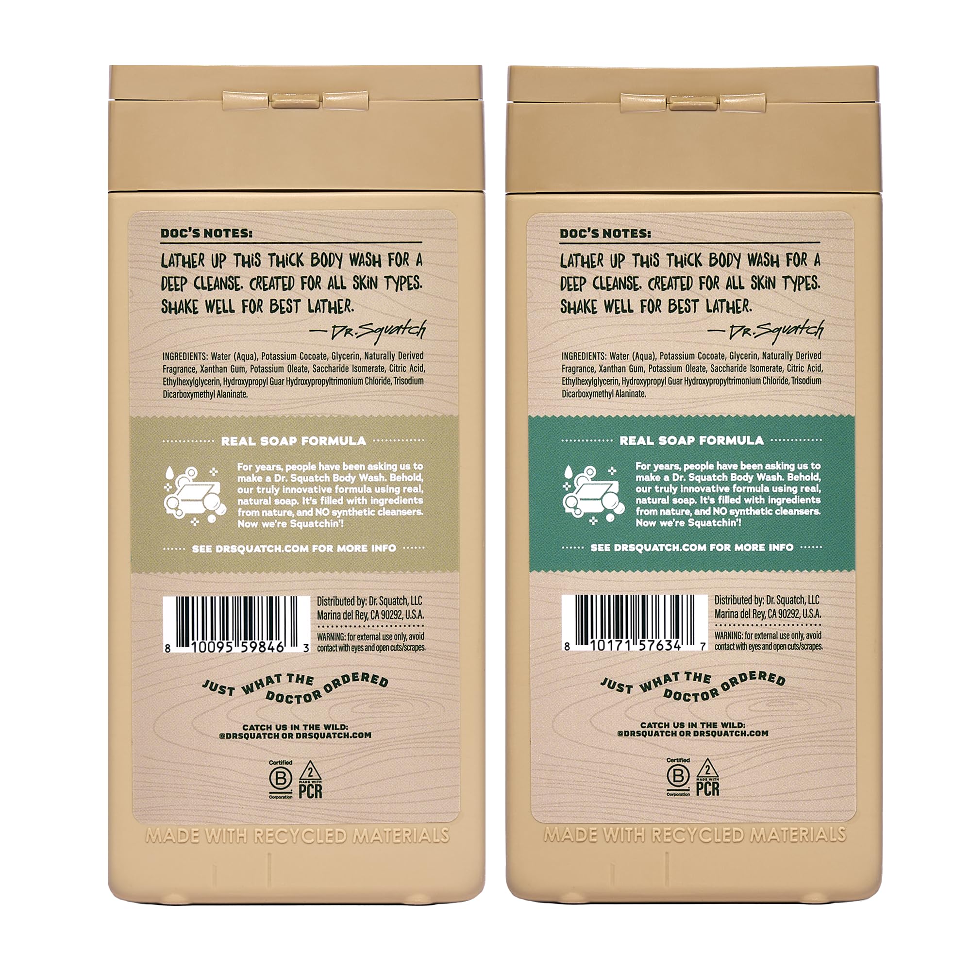 Dr. Squatch Two-pack 14oz packaging adds value and convenience