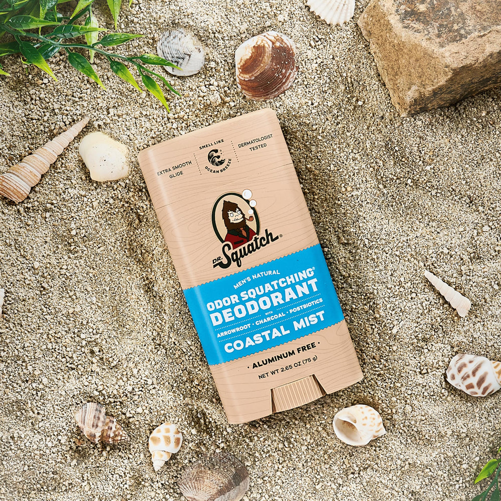 Dr. Squatch two-pack natural deodorant for aluminum-free daily protection.