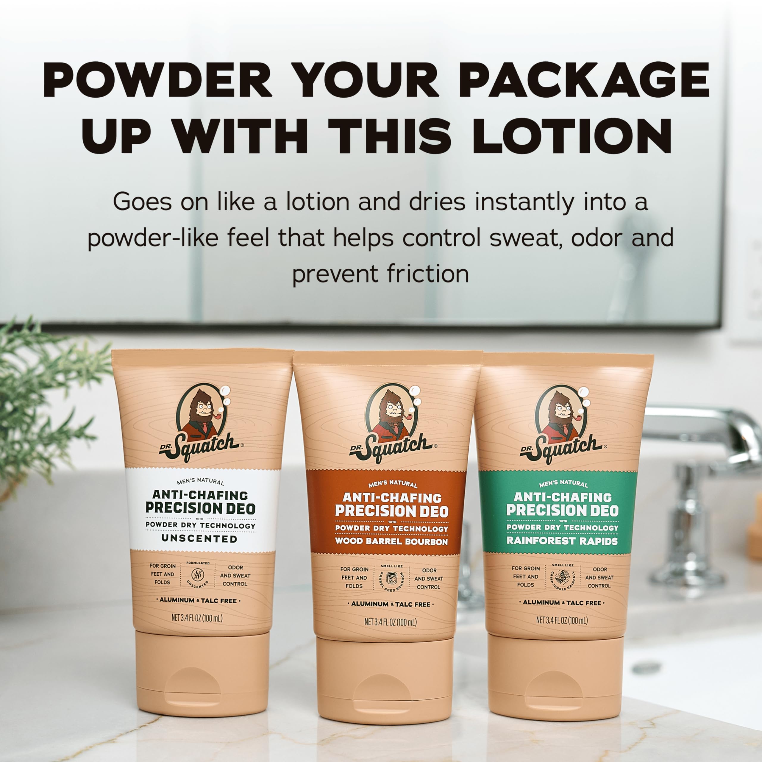 Dermatologist-tested unscented deodorant label for all skin types.