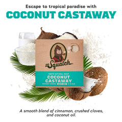 Dr. Squatch Wood Barrel Bourbon bar provides an invigorating scent and a clean post-shower feel.