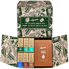 Dr. Squatch Wood Barrel Bourbon soap on display for premium masculine fragrance.