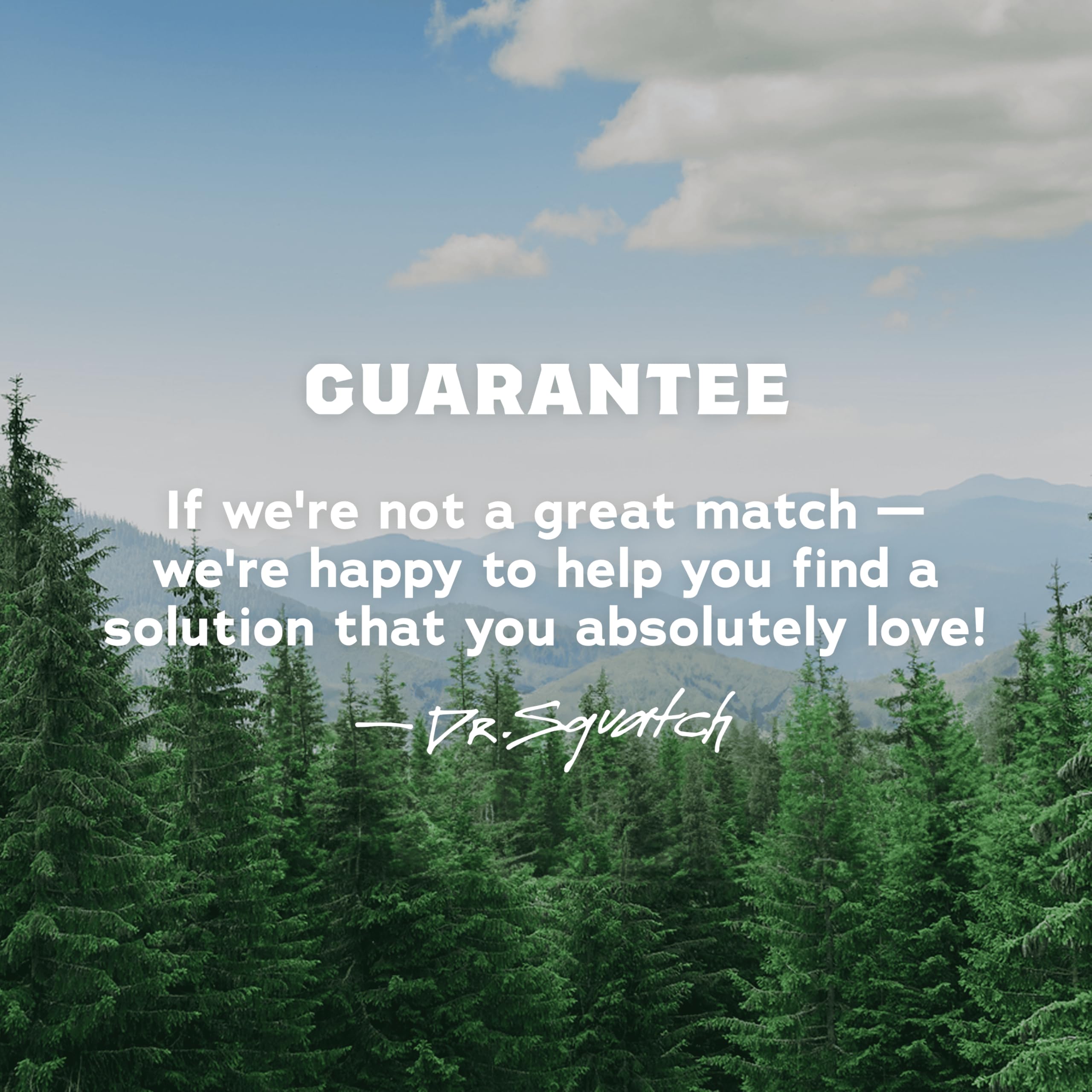 Dr. Squatch Woodland Pine branding with nature-inspired aesthetic.
