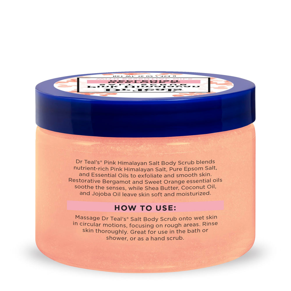 Triple 16 oz jars of Dr Teal's Pink Himalayan Salt Scrub on display