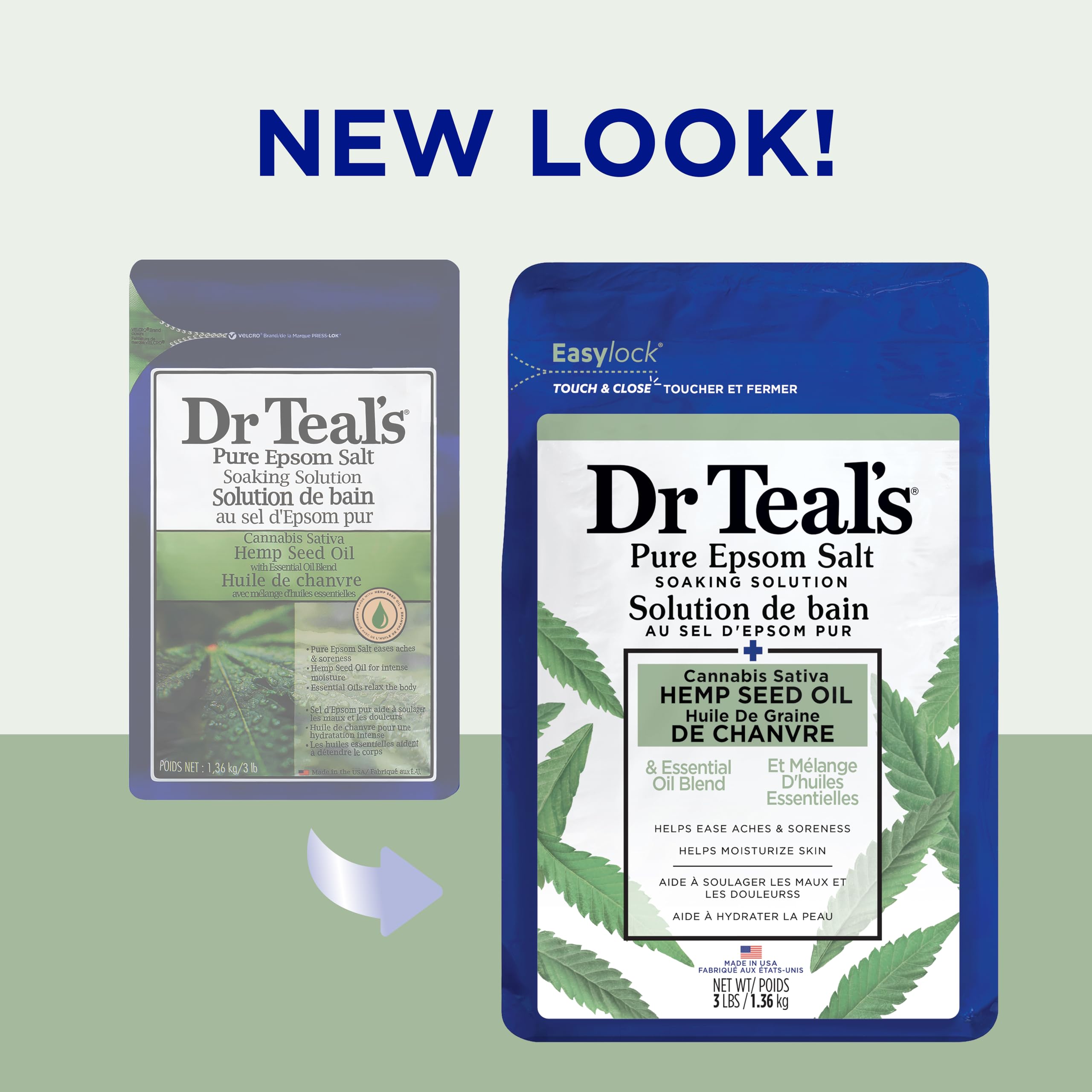 3 lb tub of Dr Teal's Pure Epsom Salt Soak on display.