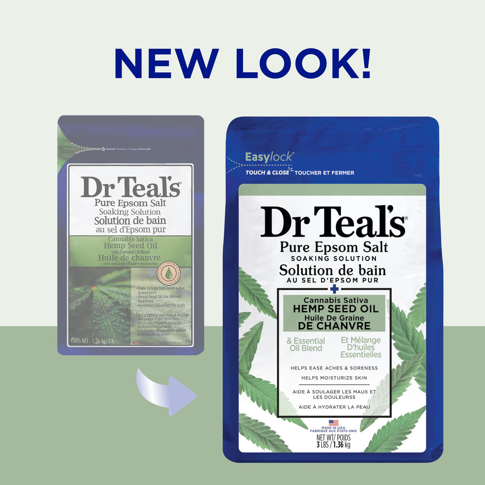 3 lb tub of Dr Teal's Pure Epsom Salt Soak on display.