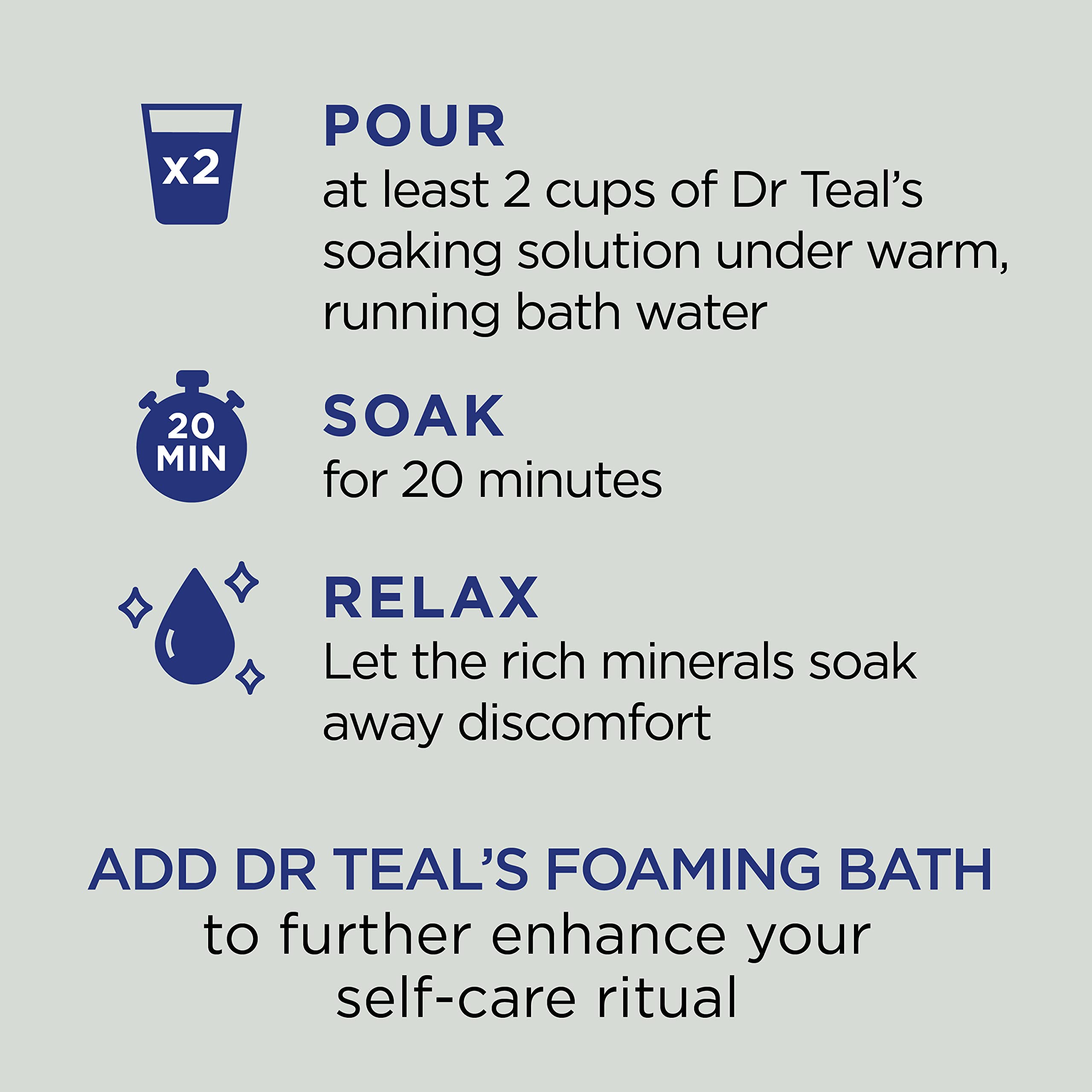 Dr Teal's aroma de tomillo y bergamota relaja los sentidos.