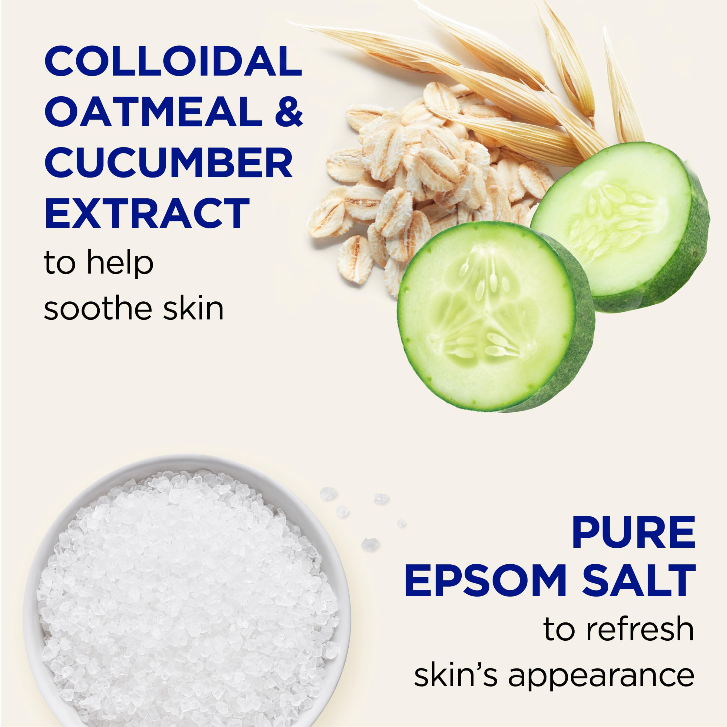 Dr Teal's avena coloidal y pepino calman la piel durante la ducha.