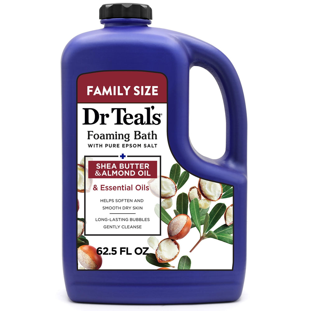 Dr Teal's baño espumoso en botella para relajación y cuidado de la piel.