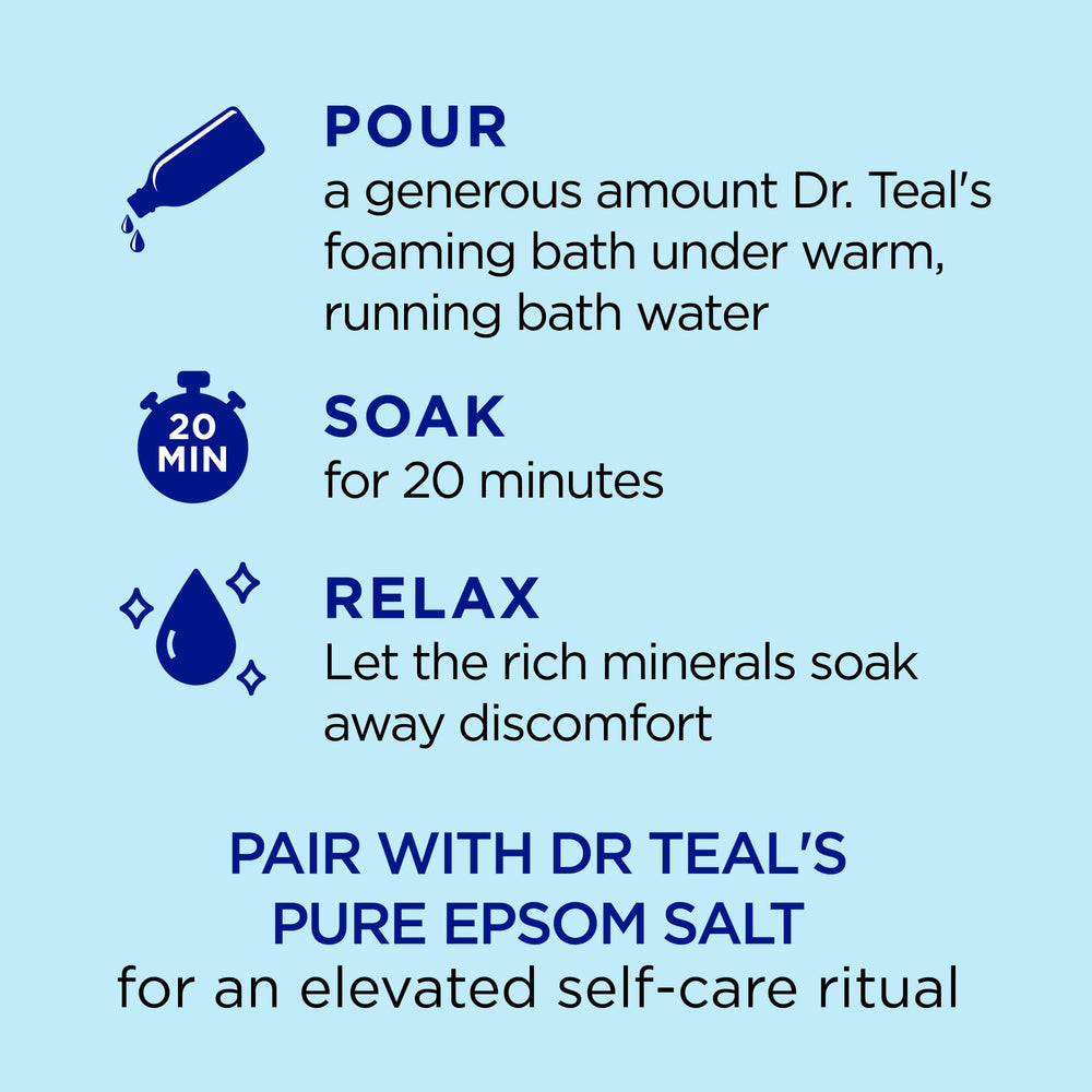 Dr Teal's Bano Aceites Esenciales: aromas calmantes para favorecer la relajación de la mente.