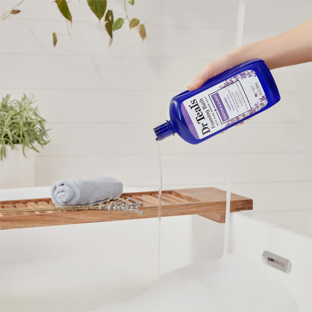 Dr Teal's lavanda, ritual de spa nocturno para mente tranquila.