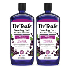 Dr Teal's baño espumoso con sauco negro y vitamina D para relajación.