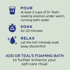 Baño relajante con sal epsom puro y aroma fresco.