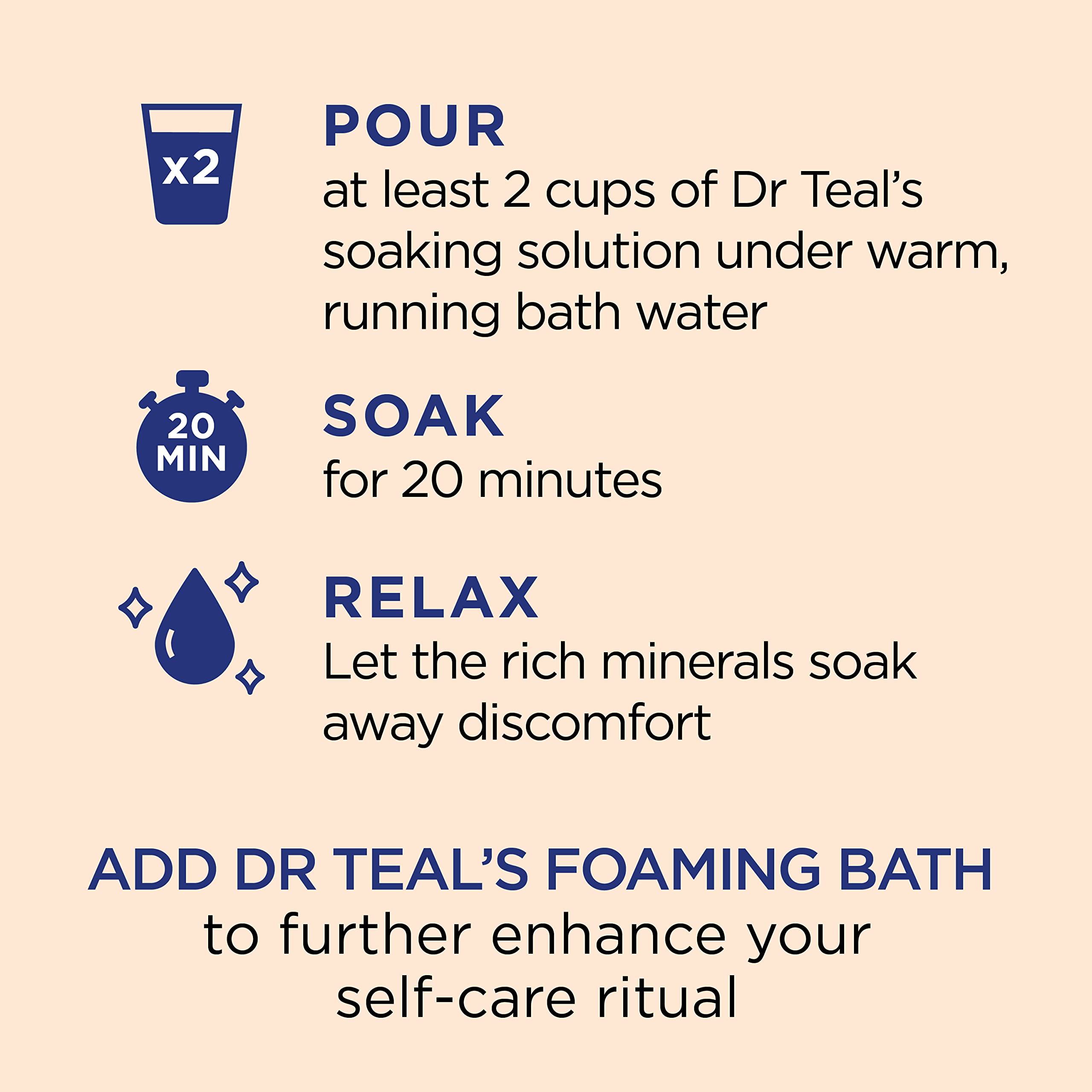 Dr Teal's bath soak dissolves quickly, releasing minerals that promote a soothing soak.