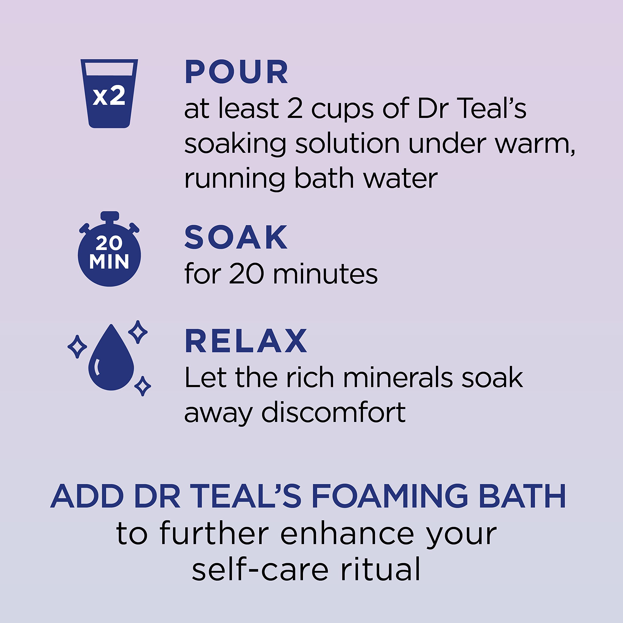 Bath tub ready for a soothing soak with Dr Teal's Sleep Blend.