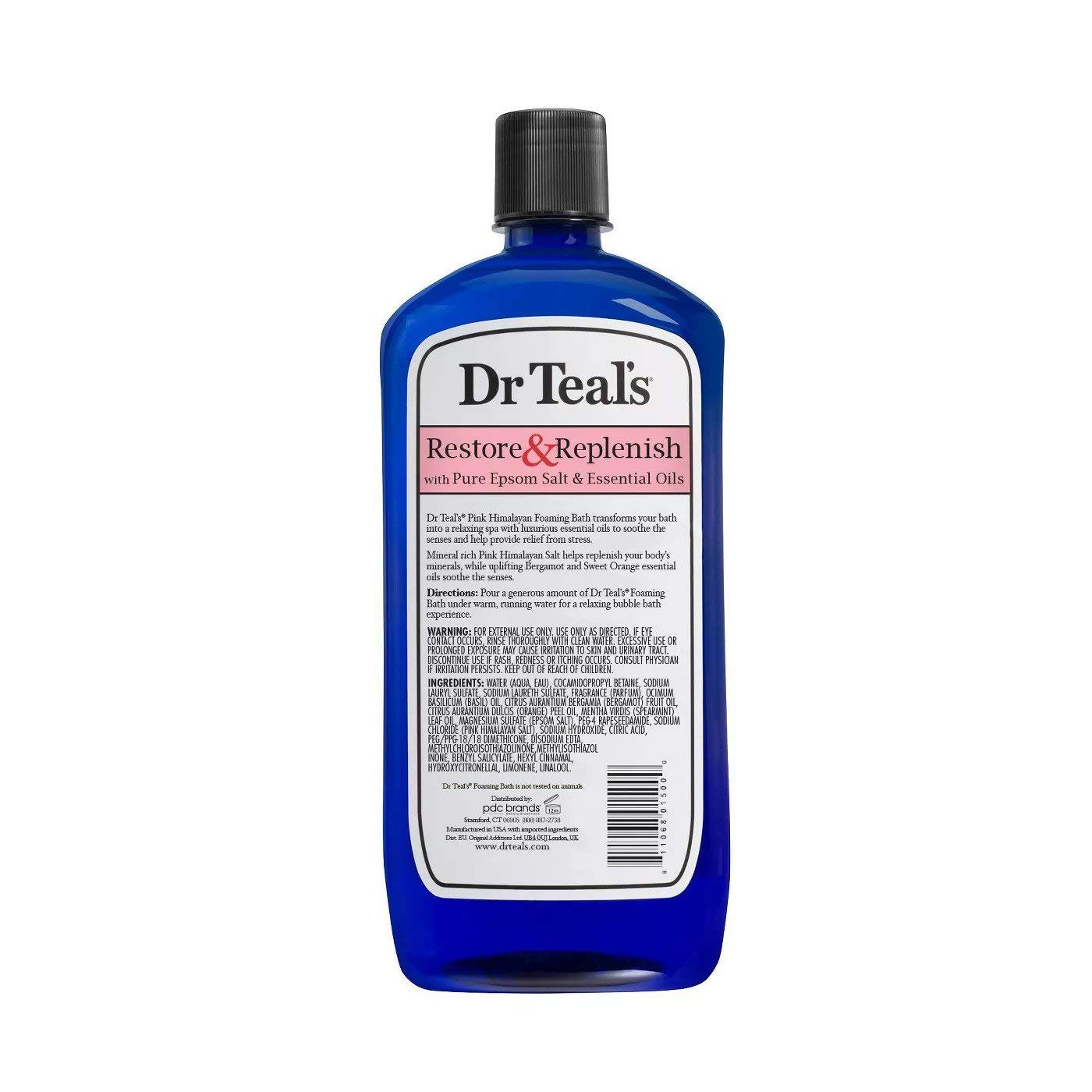 Dr Teal's bergamot and sweet orange oils enhance a refreshing aroma during bath.