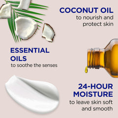 Dr Teal's coconut lotion close-up cream texture for smooth skin