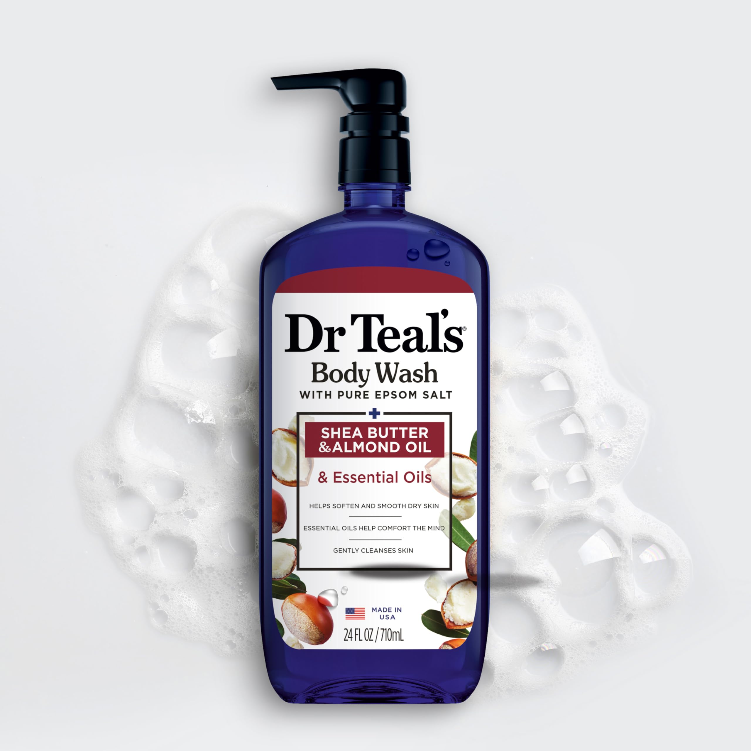 Cruelty-free logo on Dr Teal's packaging indicating vegan formula.