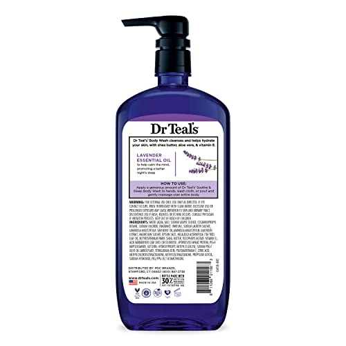 Vegan and cruelty-free certification emblem on Dr Teal's Lavender Body Wash