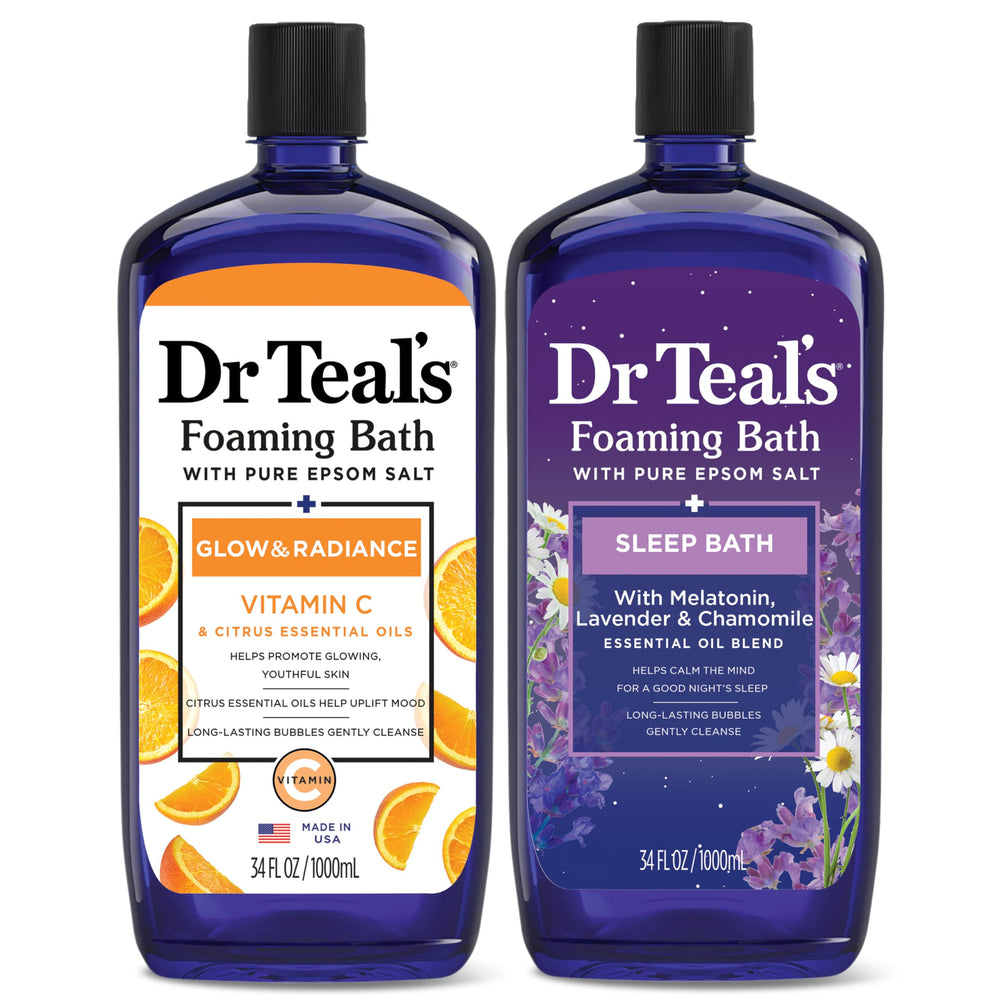 Dr Teal's botella de baño espumoso con sal epsom para relajar la piel