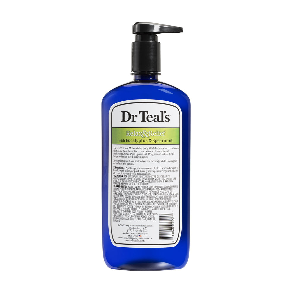 Botella Dr Teal's Eucalipto de 24oz para revitalizar la ducha