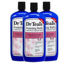Dr Teal's Calm & Serenity: vertido de la botella con rosa y aroma suave.